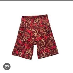 Aerie OFFLINE Red and Brown Patterned Bike Shorts Xl